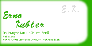 erno kubler business card